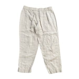 Eileen Fisher Flat Front 100% Organic Linen Women's Pants Size Large
